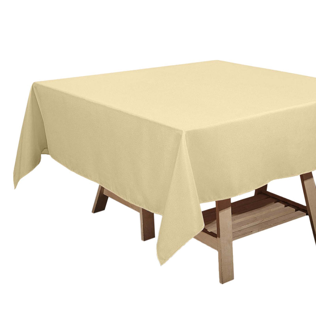 Polyester Square 70"x70" Tablecloth Champagne - Wrinkle-Resistant & Durable Table Cover