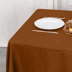 Polyester Square 70"x70" Tablecloth Cinnamon Brown - Wrinkle - Resistant & Durable Table Cover - Bell Racket Store