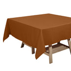 Polyester Square 70"x70" Tablecloth Cinnamon Brown - Wrinkle - Resistant & Durable Table Cover - Bell Racket Store