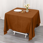 Polyester Square 70"x70" Tablecloth Cinnamon Brown - Wrinkle - Resistant & Durable Table Cover - Bell Racket Store