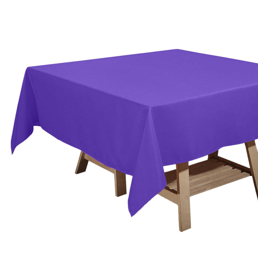 Polyester Square 70"x70" Tablecloth Purple - Wrinkle-Resistant & Durable Table Cover