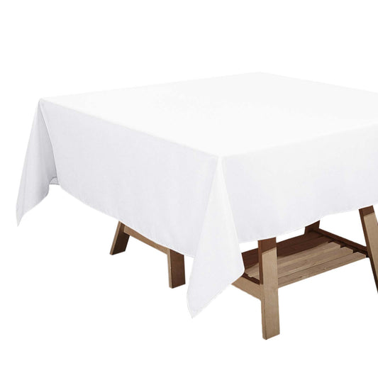 Polyester Square 70"x70" Tablecloth White - Wrinkle - Resistant & Durable Table Cover for Events - NestOCart
