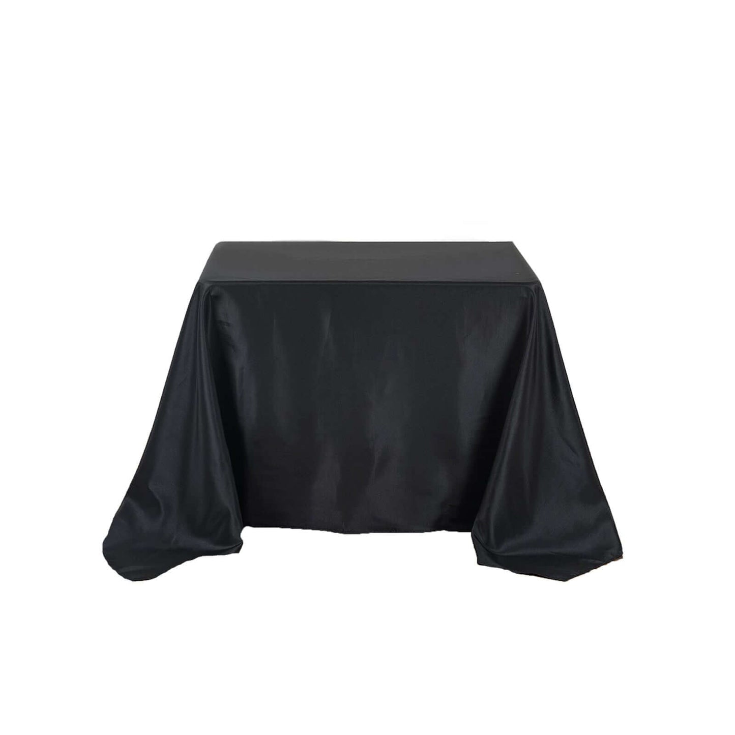 Polyester Square 90"x90" Tablecloth Black - Wrinkle - Resistant & Durable Table Cover for Events - NestOCart