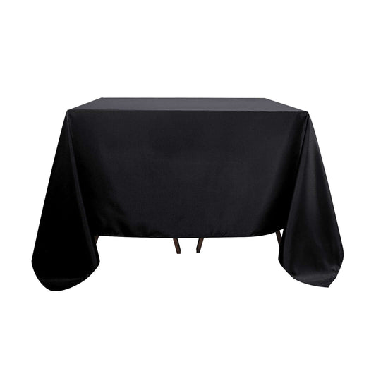 Polyester Square 90"x90" Tablecloth Black - Wrinkle - Resistant & Durable Table Cover for Events - NestOCart