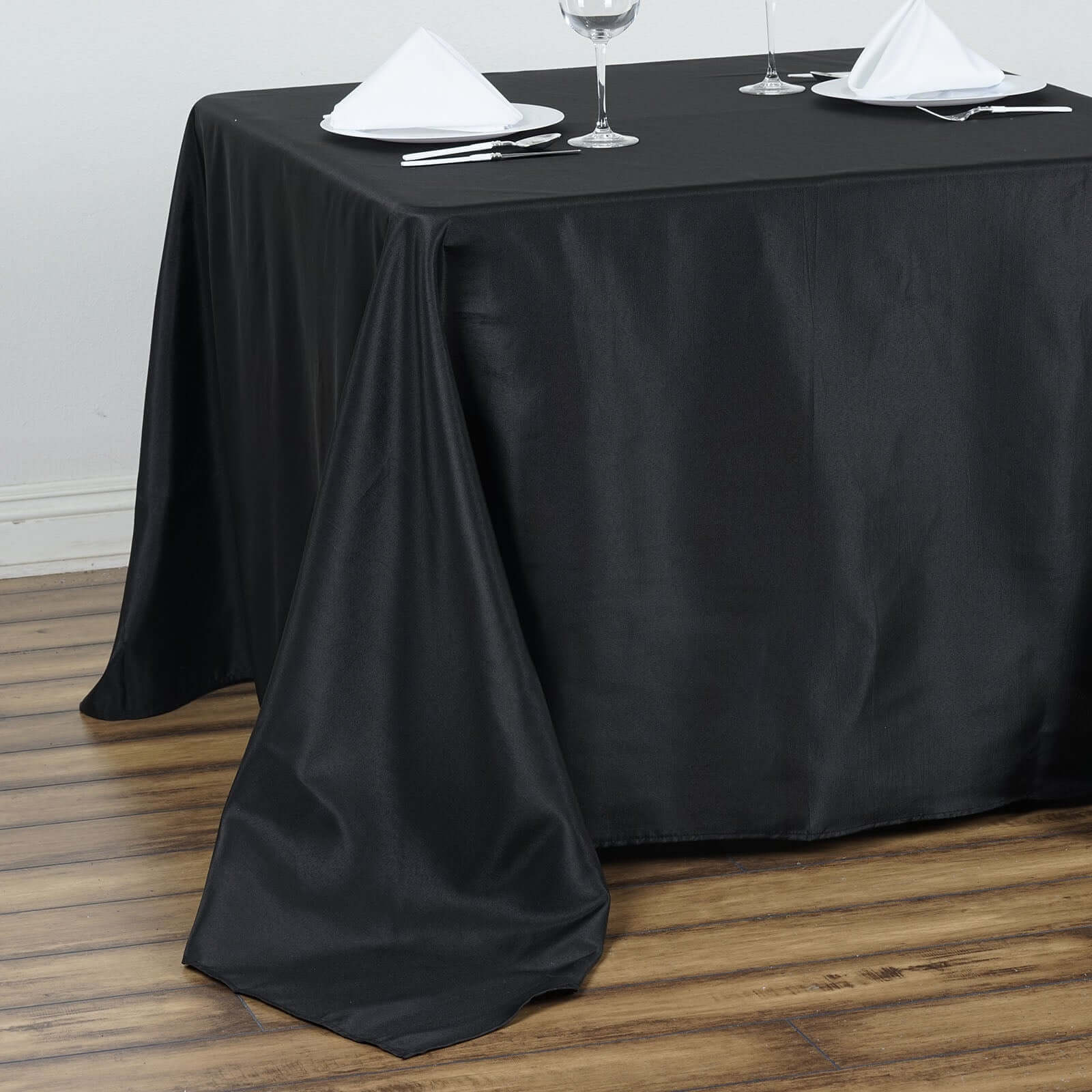 Polyester Square 90"x90" Tablecloth Black - Wrinkle - Resistant & Durable Table Cover for Events - NestOCart