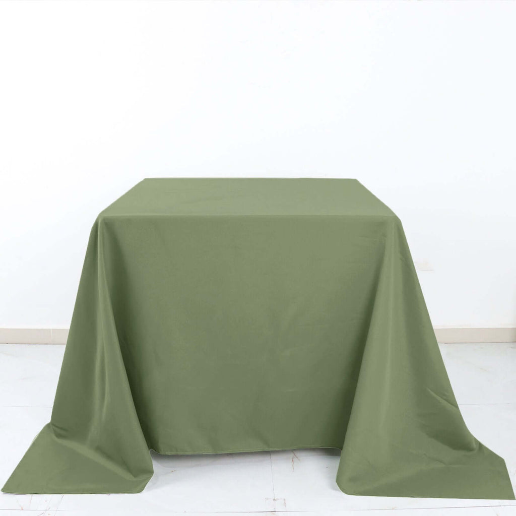 Polyester Square 90"x90" Tablecloth Dusty Sage Green - Wrinkle - Resistant & Durable Table Cover - Bell Racket Store