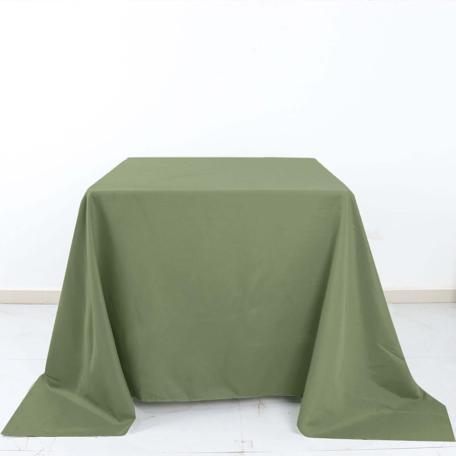 Polyester Square 90"x90" Tablecloth Dusty Sage Green - Wrinkle - Resistant & Durable Table Cover - Bell Racket Store