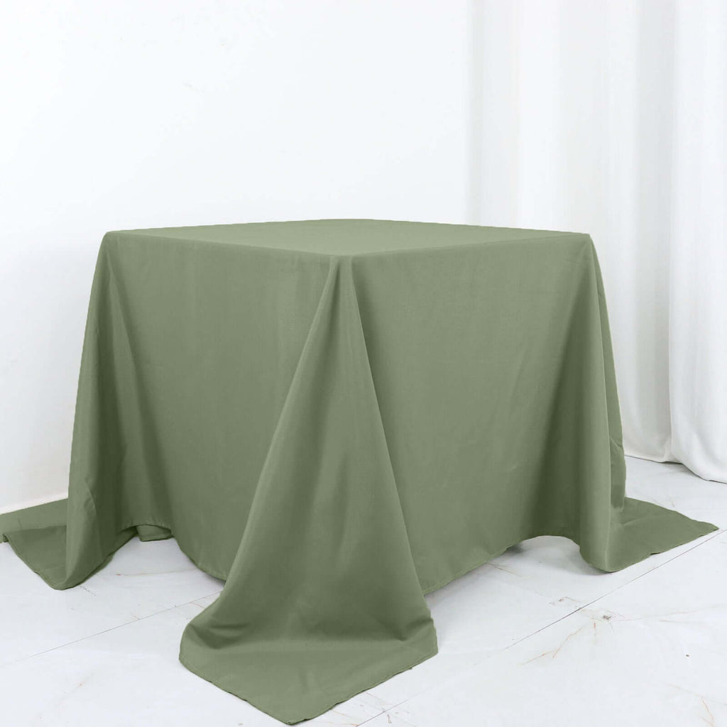 Polyester Square 90"x90" Tablecloth Dusty Sage Green - Wrinkle - Resistant & Durable Table Cover - Bell Racket Store