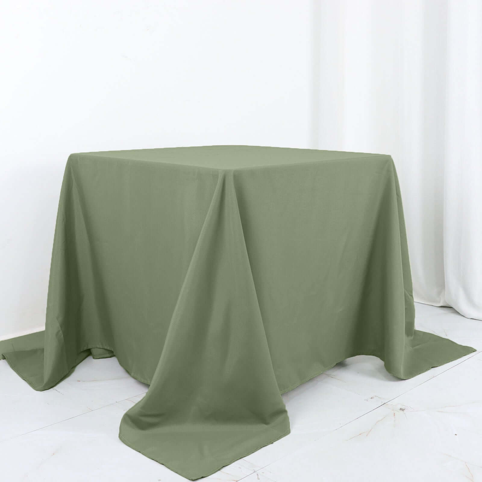 Polyester Square 90"x90" Tablecloth Dusty Sage Green - Wrinkle - Resistant & Durable Table Cover - Bell Racket Store