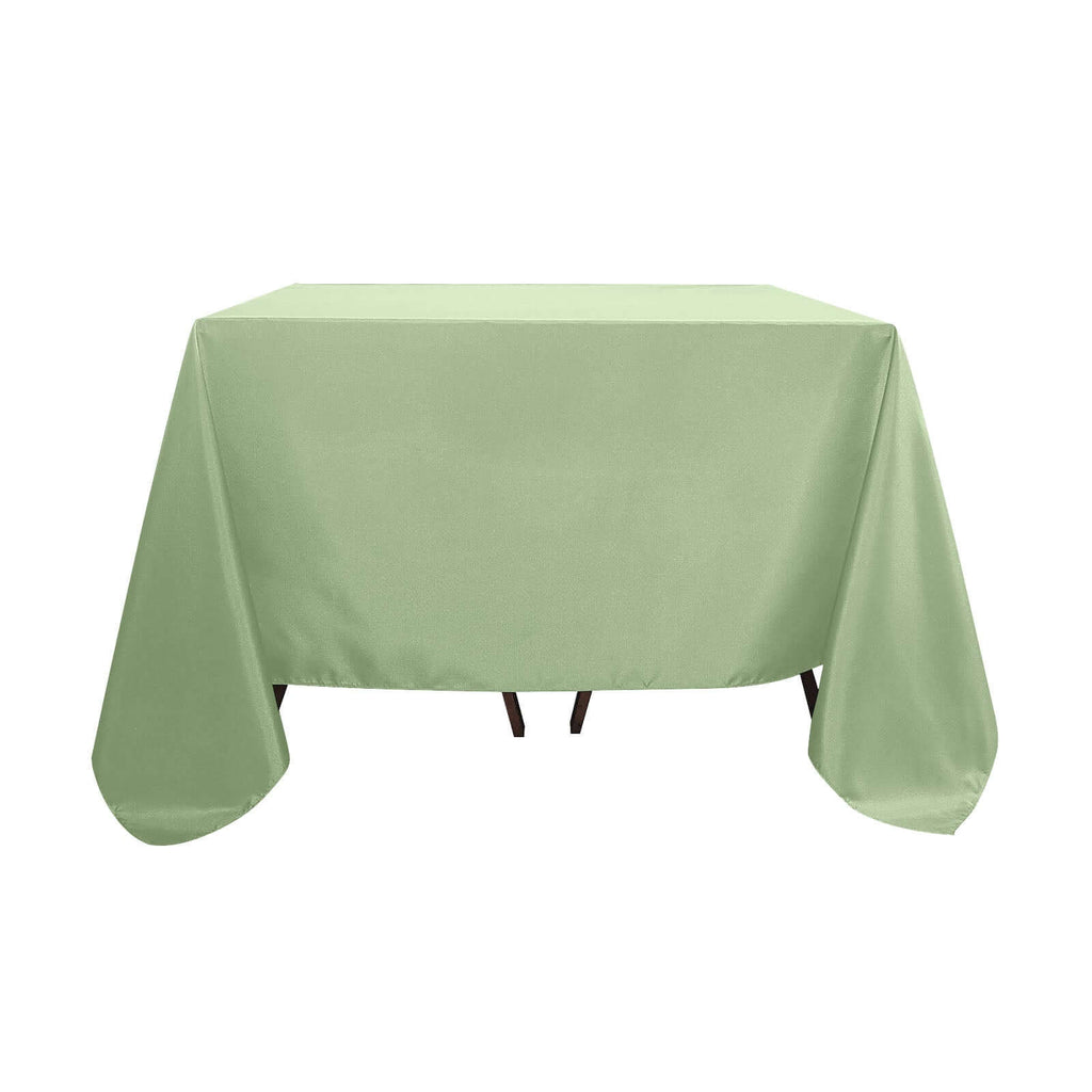 Polyester Square 90"x90" Tablecloth Sage Green - Wrinkle-Resistant & Durable Table Cover