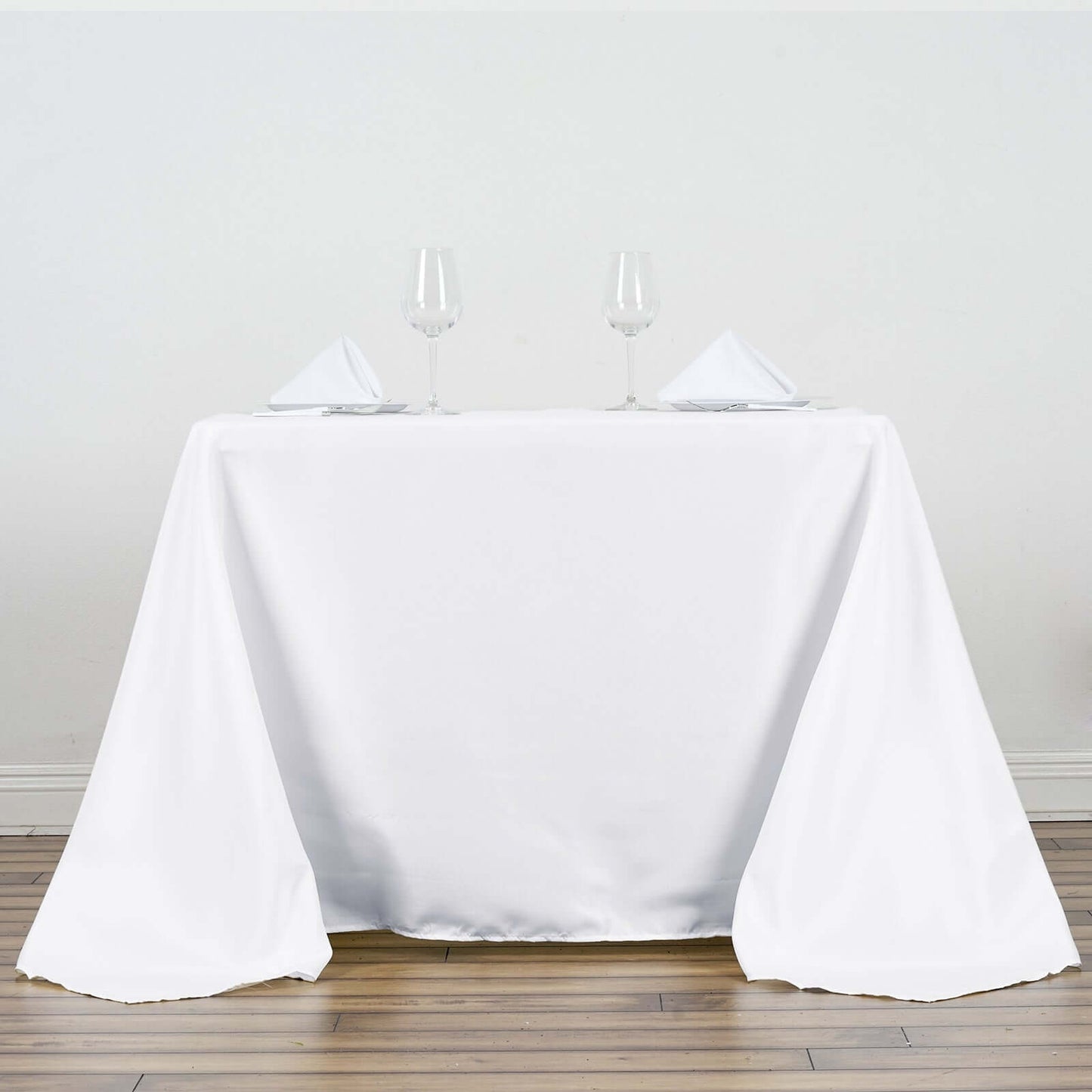 Polyester Square 90"x90" Tablecloth White - Wrinkle - Resistant & Durable Table Cover for Events - NestOCart