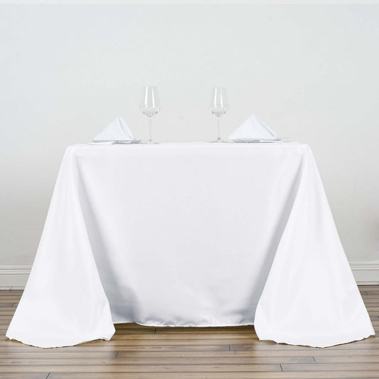Polyester Square 90"x90" Tablecloth White - Wrinkle - Resistant & Durable Table Cover for Events - NestOCart