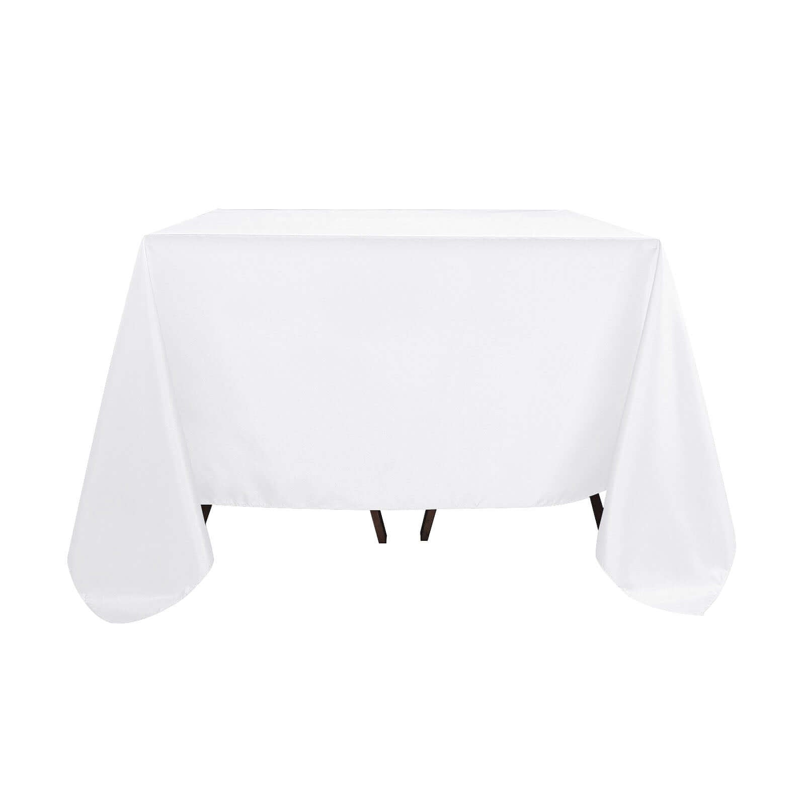 Polyester Square 90"x90" Tablecloth White - Wrinkle - Resistant & Durable Table Cover for Events - NestOCart