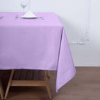 Polyester 70"x70" Table Overlay Square Tablecloth Lavender Lilac - Wrinkle-Resistant & Durable Table Cover