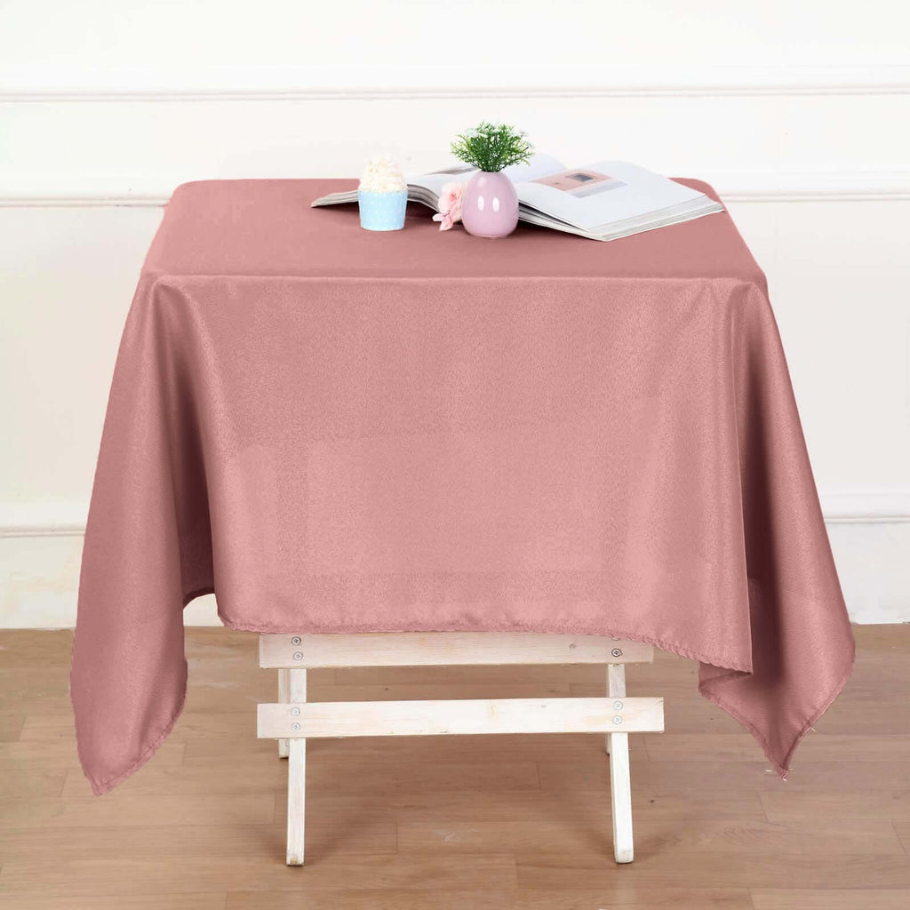 Polyester Square 54"x54" Tablecloth Dusty Rose - Wrinkle-Resistant & Durable Table Cover