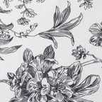 Polyester Table Runner 12"x108" White with Black French Toile Floral Print Reusable Table DÃ©cor - Bell Racket Store