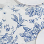 Polyester Table Runner 12"x108" White with Blue French Toile Floral Print - Stylish Reusable Table DÃ©cor - Bell Racket Store