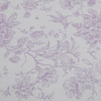 Polyester Table Runner 12"x108" White with Lavender Lilac French Toile Floral Print - Stylish Reusable Table DÃ©cor - Bell Racket Store