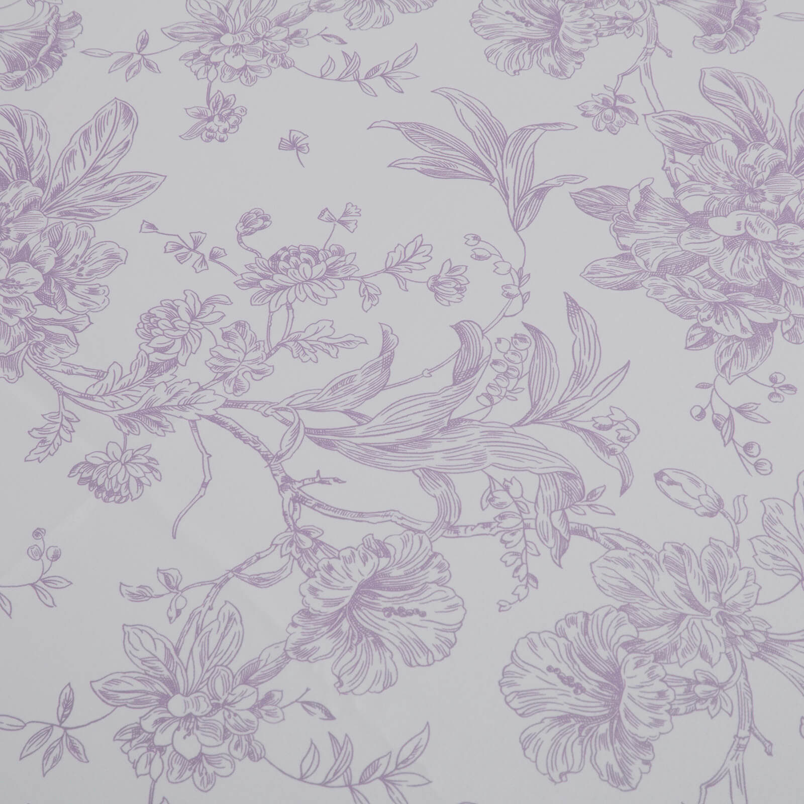 Polyester Table Runner 12"x108" White with Lavender Lilac French Toile Floral Print - Stylish Reusable Table DÃ©cor - Bell Racket Store
