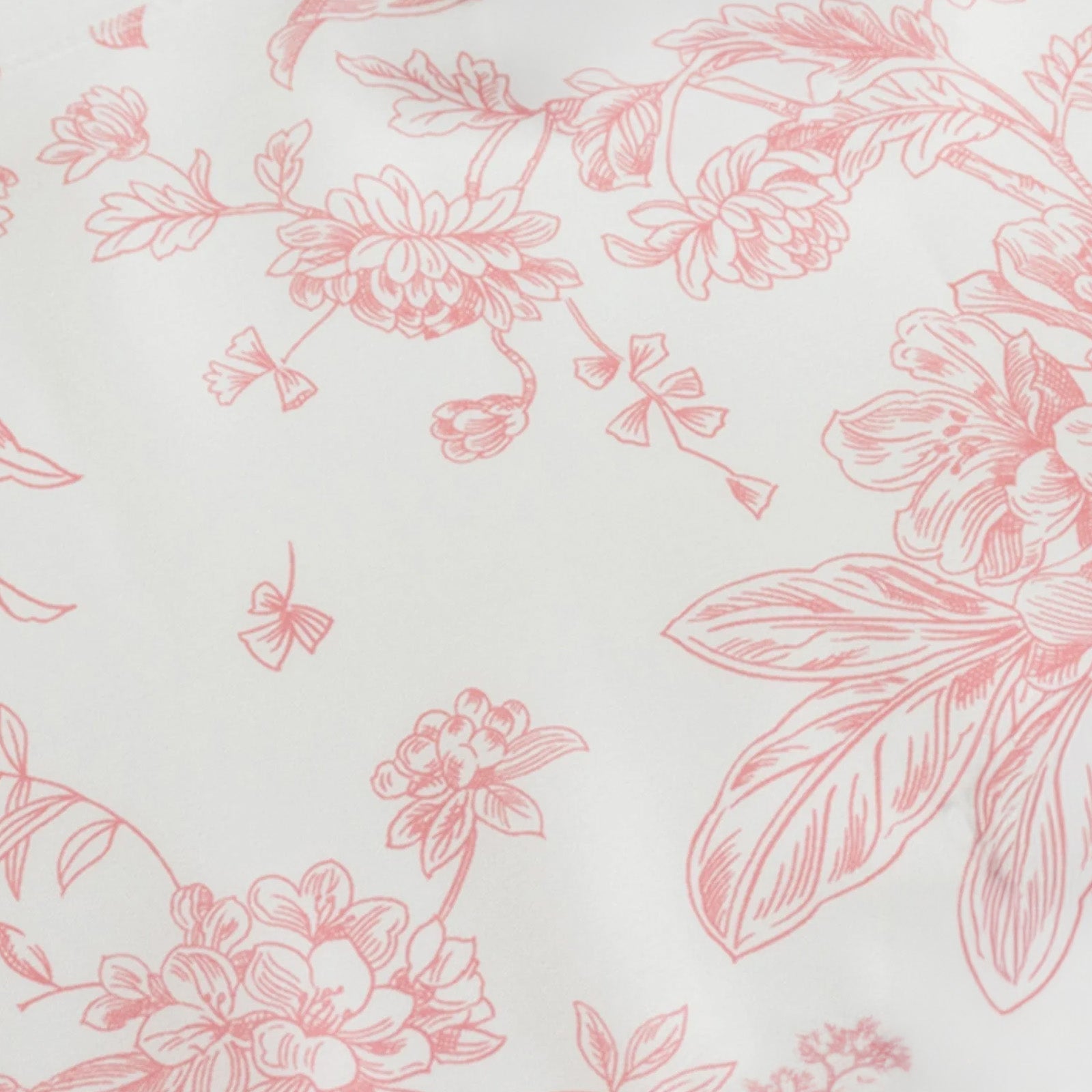 Polyester Table Runner 12"x108" White with Pink French Toile Floral Print Reusable Table DÃ©cor - Bell Racket Store