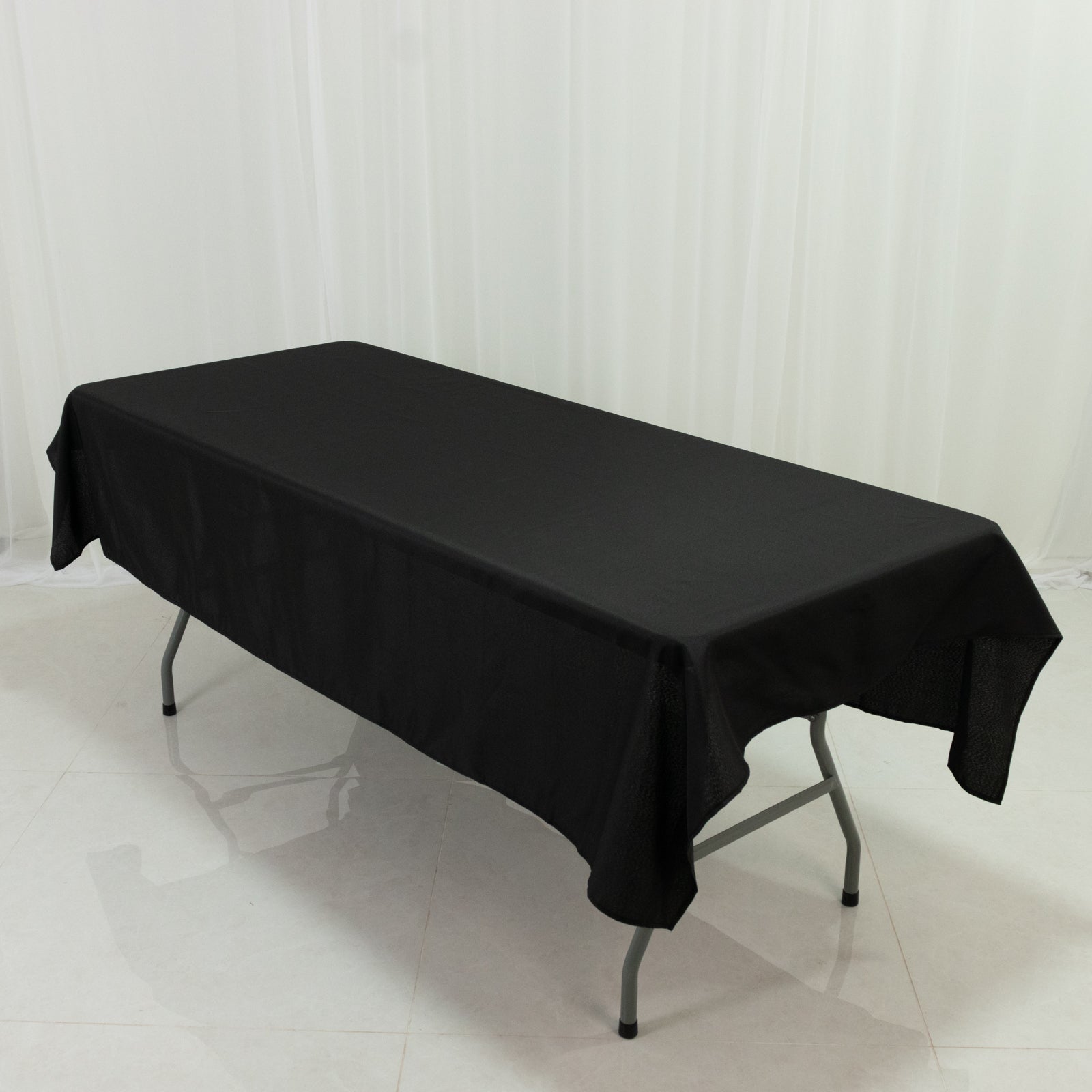 Polyester Tablecloth 60"Ã—84" Black â€“ Rectangle, Washable & Wrinkle - Resistant, Perfect for Parties - Bell Racket Store