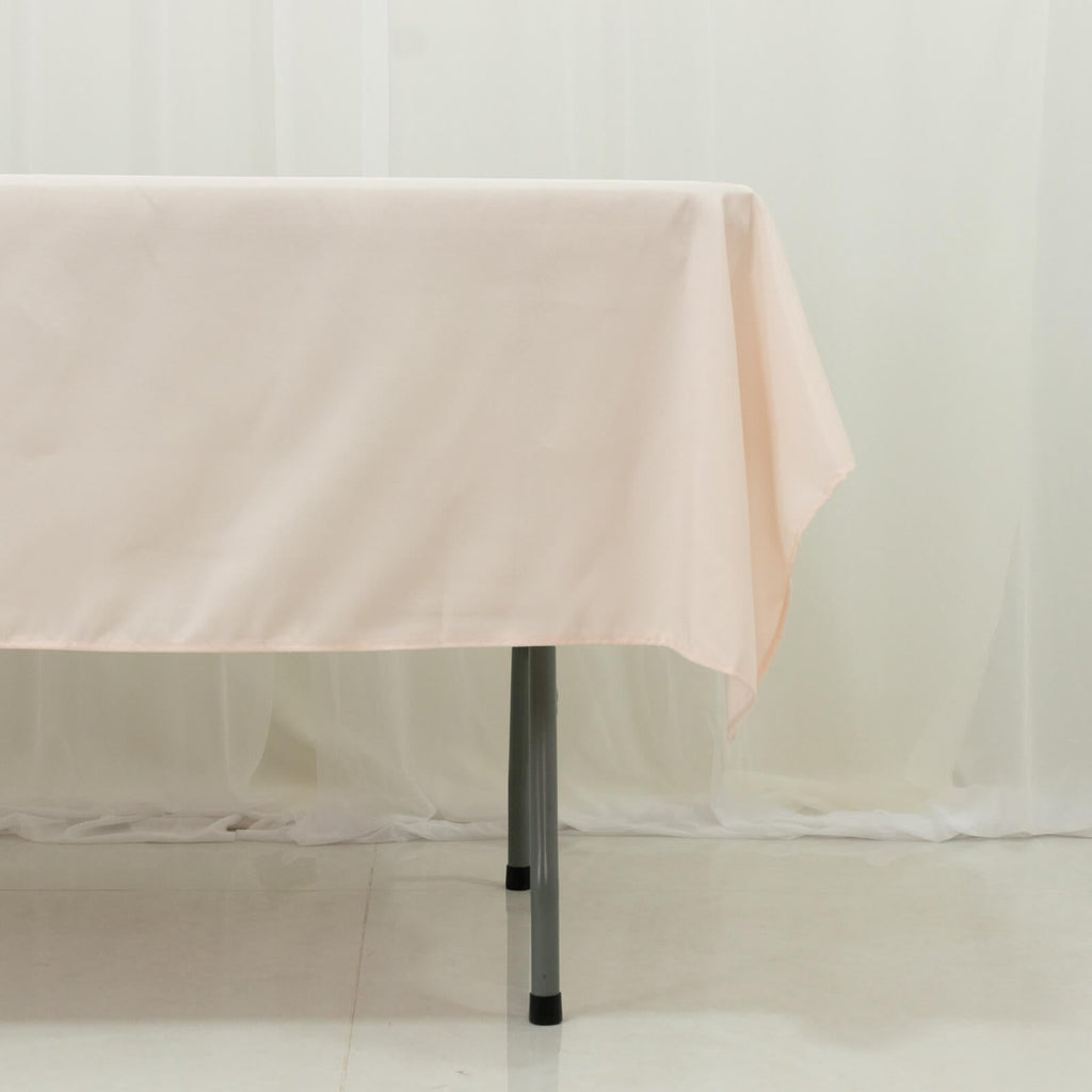 Polyester Tablecloth 60"Ã—84" Blush â€“ Rectangle, Washable & Wrinkle - Resistant, Perfect for Parties - Bell Racket Store