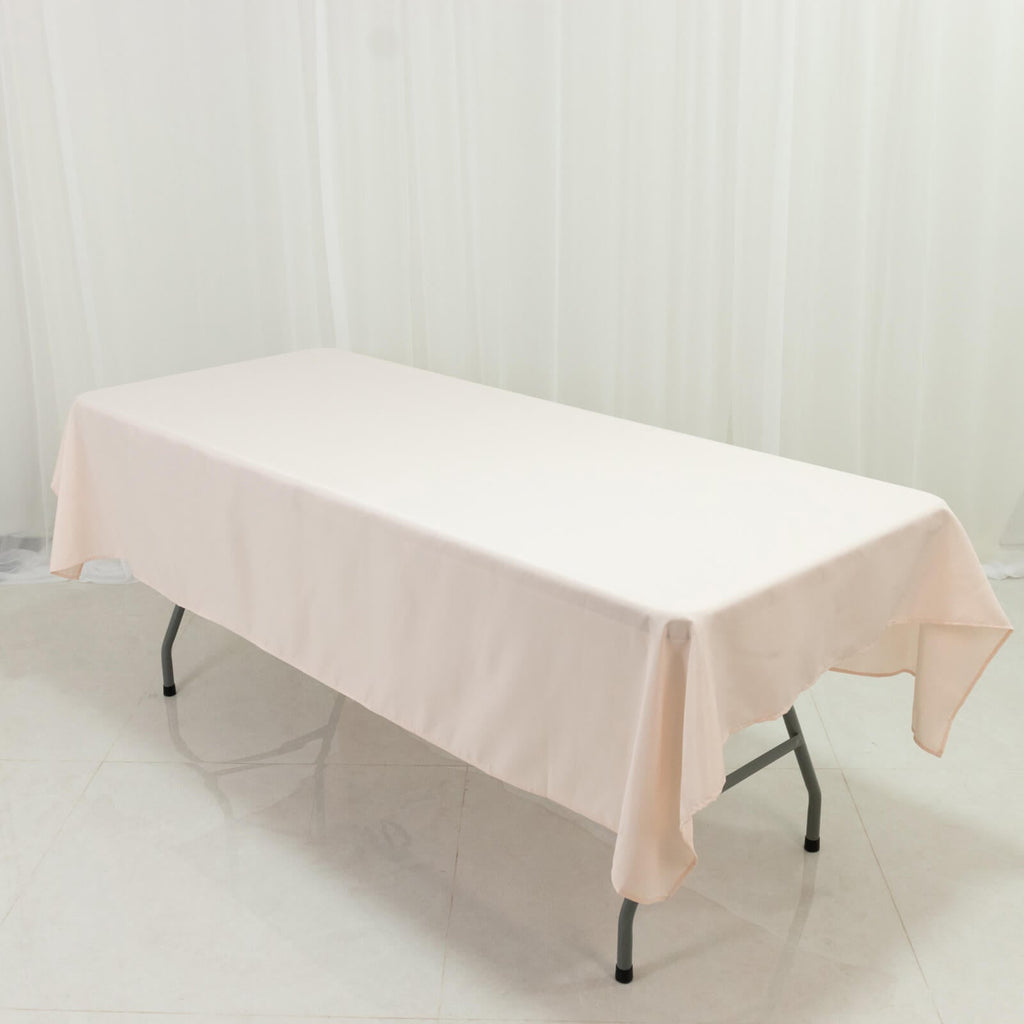 Polyester Tablecloth 60"Ã—84" Blush â€“ Rectangle, Washable & Wrinkle - Resistant, Perfect for Parties - Bell Racket Store