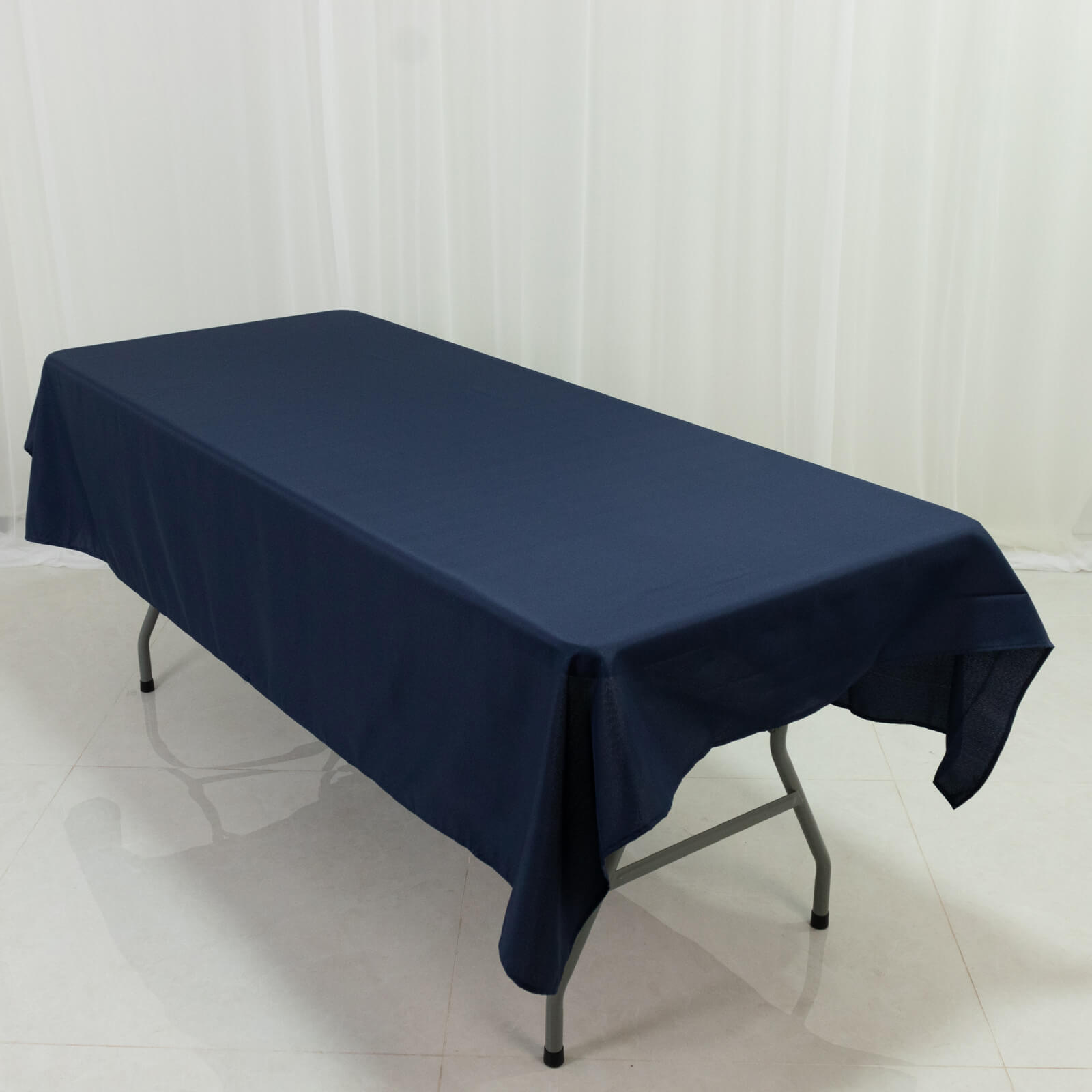 Polyester Tablecloth 60"Ã—84" Navy Blue â€“ Rectangle, Washable & Wrinkle - Resistant, Perfect for Parties - Bell Racket Store