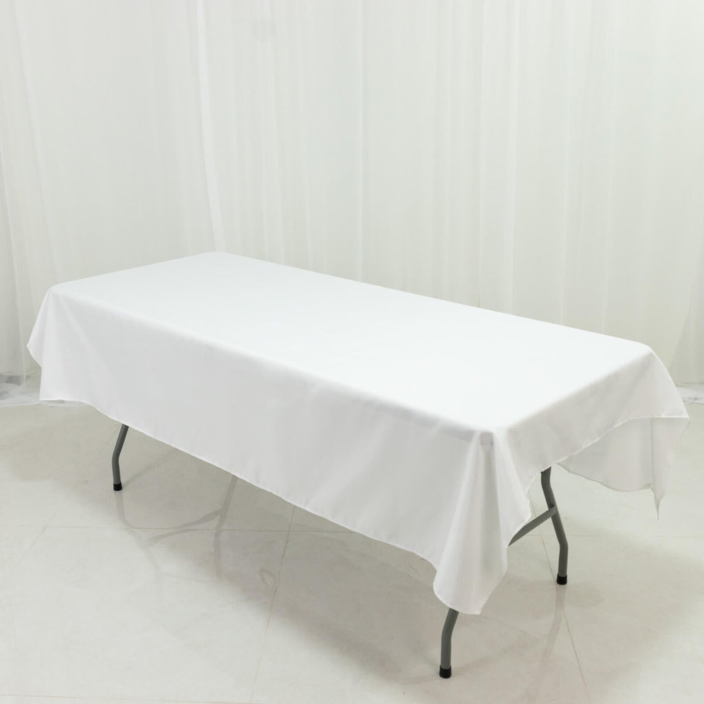 Polyester Tablecloth 60"Ã—84" White â€“ Rectangle, Washable & Wrinkle - Resistant, Perfect for Parties - Bell Racket Store