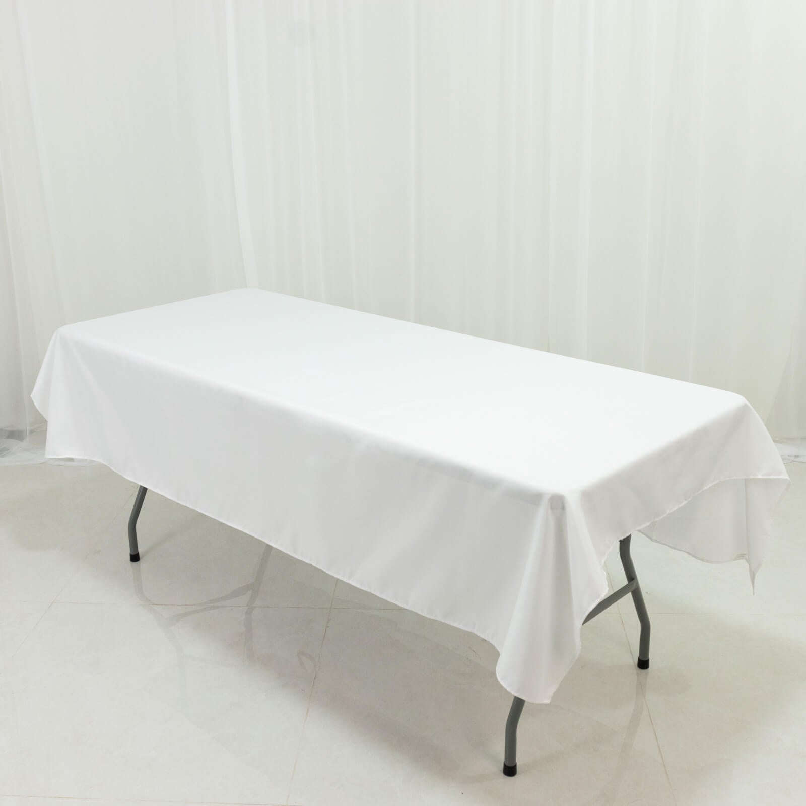 Polyester Tablecloth 60"Ã—84" White â€“ Rectangle, Washable & Wrinkle - Resistant, Perfect for Parties - Bell Racket Store