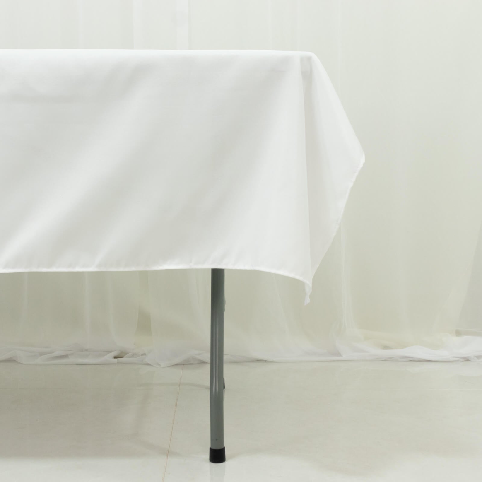 Polyester Tablecloth 60"Ã—84" White â€“ Rectangle, Washable & Wrinkle - Resistant, Perfect for Parties - Bell Racket Store