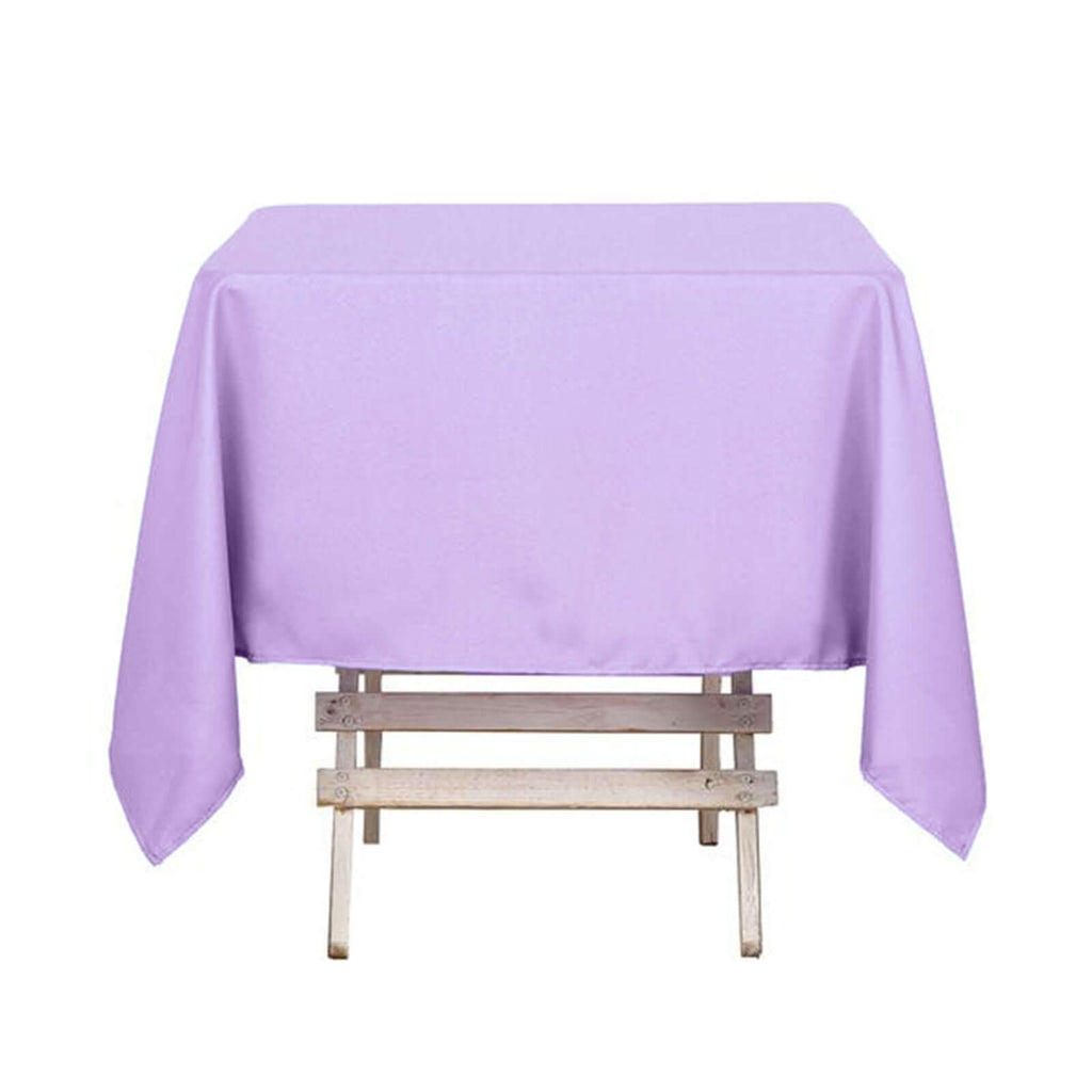 Polyester Square 54"x54" Tablecloth Lavender Lilac - Wrinkle-Resistant & Durable Table Cover