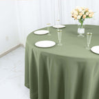 Polyester 120" Round Tablecloth Dusty Sage Green - Seamless Wrinkle-Resistant Table Cover