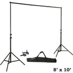 8ftX10ft Metal Adjustable Photography Backdrop Stand Kit and FREE Clips