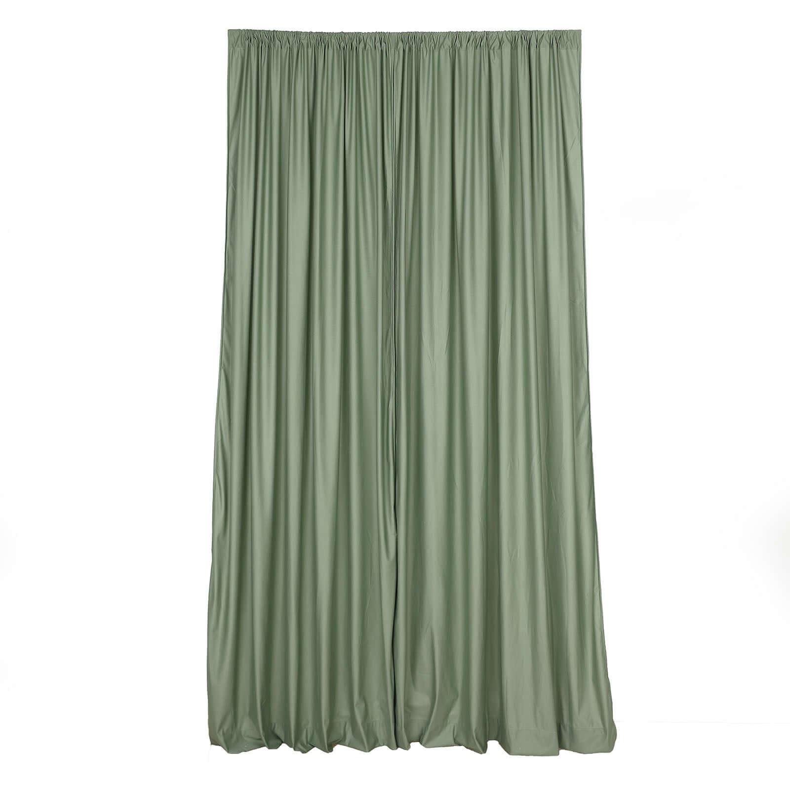 2 Pack Dusty Sage Green Scuba Polyester Event Curtain Drapes, Durable Flame Resistant Backdrop Event Panels Wrinkle Free with Rod Pockets - 10ftx10ft