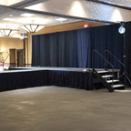 Portable Stage Skirt Black Polyester Platform Skirting Cloth for Events, Performances & Wedding Staging - 24"x20ft - Bell Racket Store