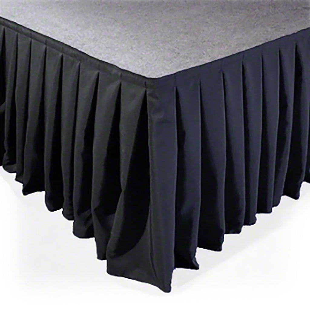 Portable Stage Skirt Black Polyester Platform Skirting Cloth for Events, Performances & Wedding Staging - 36"x20ft - Bell Racket Store