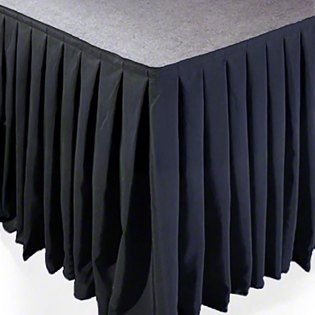 Portable Stage Skirt Black Polyester Platform Skirting Cloth for Events, Performances & Wedding Staging - 48"x20ft - Bell Racket Store