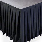 Portable Stage Skirt Black Polyester Platform Skirting Cloth for Events, Performances & Wedding Staging - 48"x20ft - Bell Racket Store