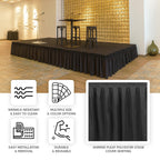 Portable Stage Skirt Black Polyester Platform Skirting Cloth for Events, Performances & Wedding Staging - 48"x20ft - Bell Racket Store