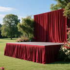 Portable Stage Skirt Burgundy Polyester Platform Skirting Cloth for Events, Performances & Wedding Staging - 36"x20ft - Bell Racket Store