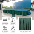 Portable Stage Skirt Hunter Emerald Green Polyester Platform Skirting Cloth for Events, Performances & Wedding Staging - 24"x20ft - Bell Racket Store