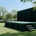 Portable Stage Skirt Hunter Emerald Green Polyester Platform Skirting Cloth for Events, Performances & Wedding Staging - 36"x20ft - Bell Racket Store