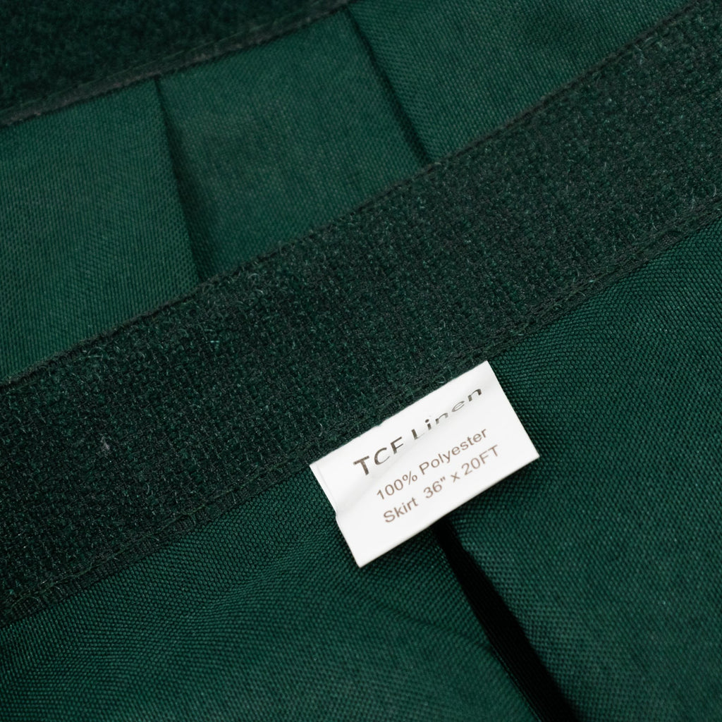 Portable Stage Skirt Hunter Emerald Green Polyester Platform Skirting Cloth for Events, Performances & Wedding Staging - 36"x20ft - Bell Racket Store