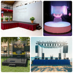 Portable Stage Skirt Navy Blue Polyester Platform Skirting Cloth for Events, Performances & Wedding Staging - 16"x10ft - Bell Racket Store