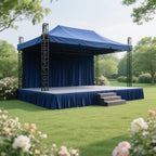 Portable Stage Skirt Navy Blue Polyester Platform Skirting Cloth for Events, Performances & Wedding Staging - 24"x20ft - Bell Racket Store