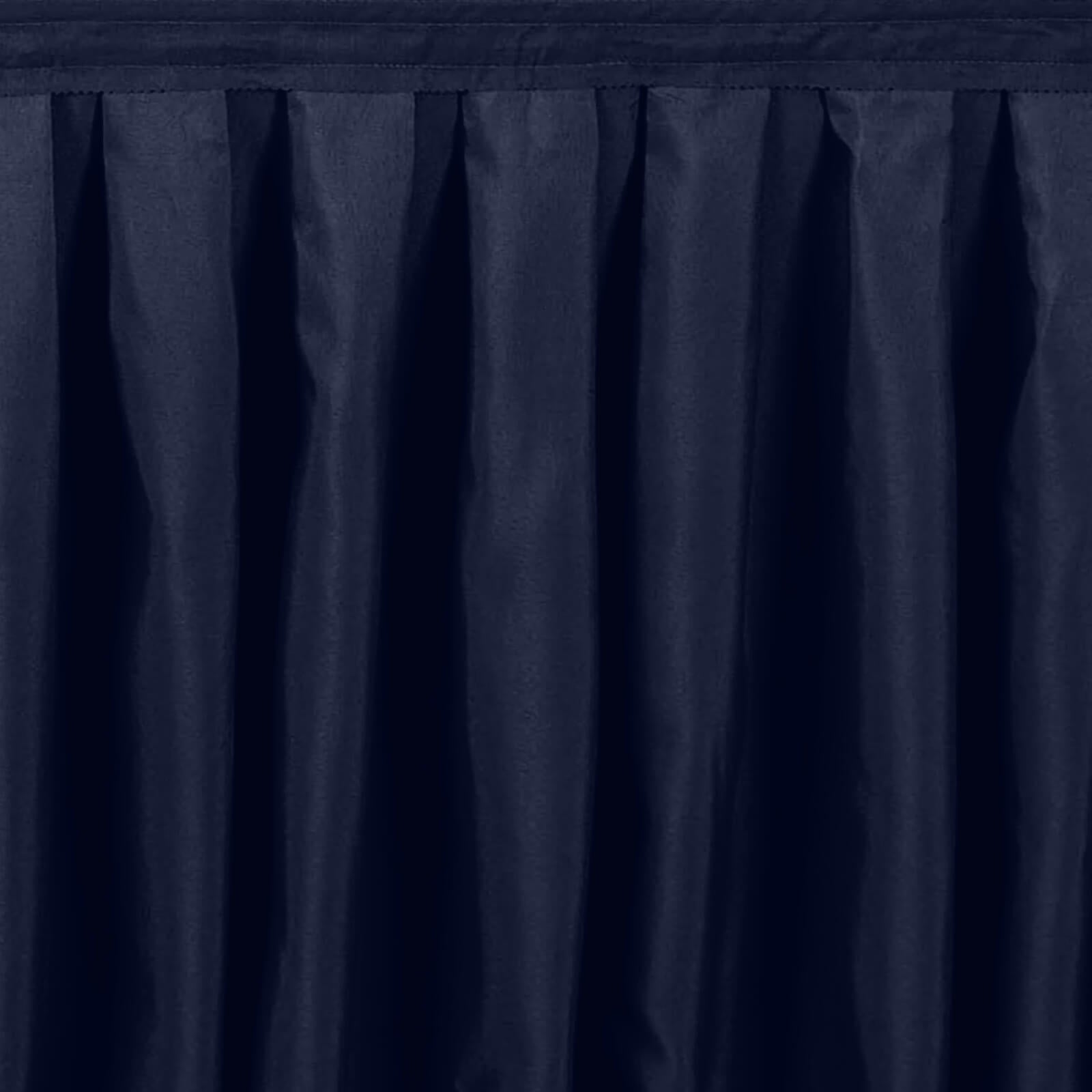 Portable Stage Skirt Navy Blue Polyester Platform Skirting Cloth for Events, Performances & Wedding Staging - 24"x20ft - Bell Racket Store