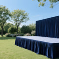 Portable Stage Skirt Navy Blue Polyester Platform Skirting Cloth for Events, Performances & Wedding Staging - 36"x20ft - Bell Racket Store