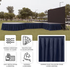 Portable Stage Skirt Navy Blue Polyester Platform Skirting Cloth for Events, Performances & Wedding Staging - 48"x20ft - Bell Racket Store