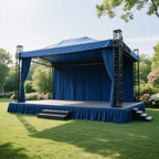 Portable Stage Skirt Royal Blue Polyester Platform Skirting Cloth for Events, Performances & Wedding Staging - 16"x10ft - Bell Racket Store